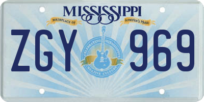 MS license plate ZGY969