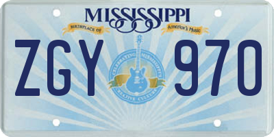 MS license plate ZGY970
