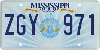 MS license plate ZGY971