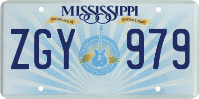 MS license plate ZGY979