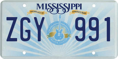 MS license plate ZGY991