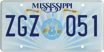 MS license plate ZGZ051