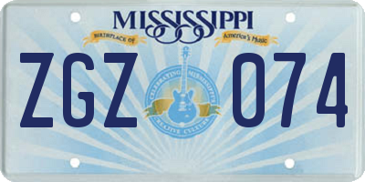 MS license plate ZGZ074