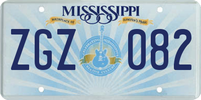 MS license plate ZGZ082