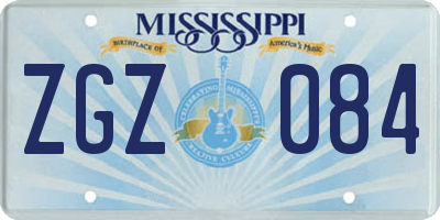 MS license plate ZGZ084
