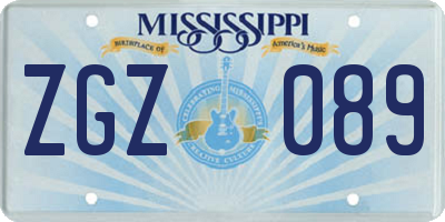 MS license plate ZGZ089