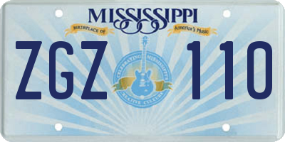 MS license plate ZGZ110