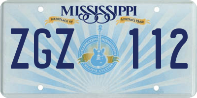 MS license plate ZGZ112