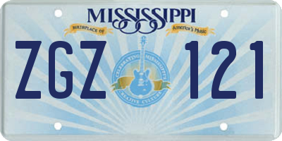 MS license plate ZGZ121