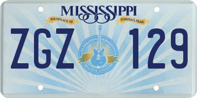 MS license plate ZGZ129