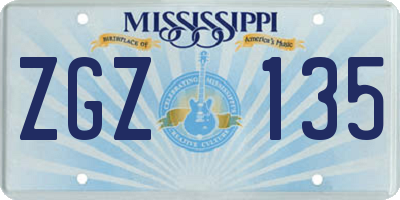 MS license plate ZGZ135