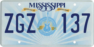 MS license plate ZGZ137