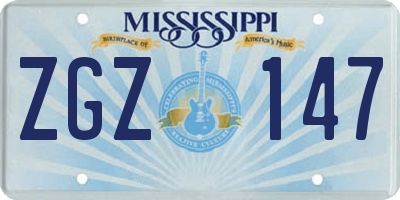 MS license plate ZGZ147