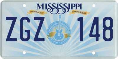 MS license plate ZGZ148