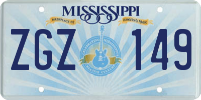 MS license plate ZGZ149