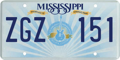 MS license plate ZGZ151