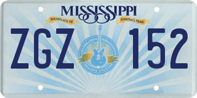 MS license plate ZGZ152