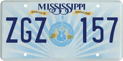 MS license plate ZGZ157