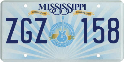 MS license plate ZGZ158