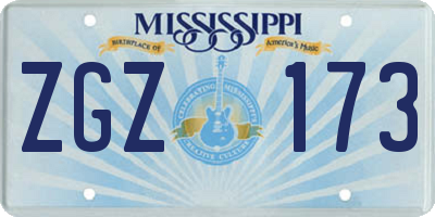 MS license plate ZGZ173