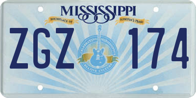 MS license plate ZGZ174