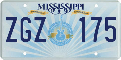 MS license plate ZGZ175