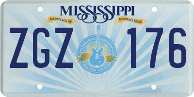 MS license plate ZGZ176