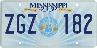 MS license plate ZGZ182