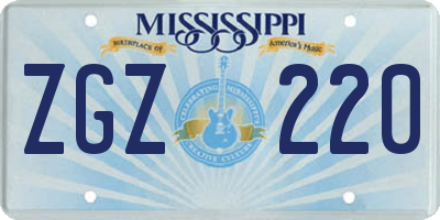 MS license plate ZGZ220