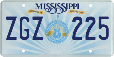 MS license plate ZGZ225