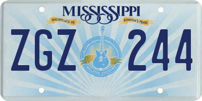 MS license plate ZGZ244