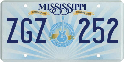 MS license plate ZGZ252