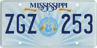 MS license plate ZGZ253