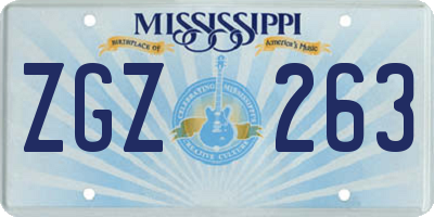 MS license plate ZGZ263