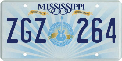 MS license plate ZGZ264