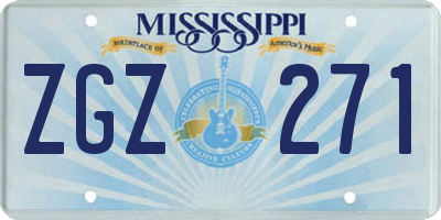 MS license plate ZGZ271