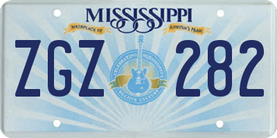 MS license plate ZGZ282