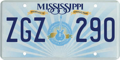 MS license plate ZGZ290