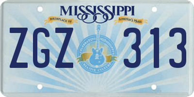 MS license plate ZGZ313