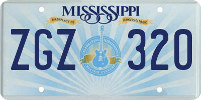 MS license plate ZGZ320