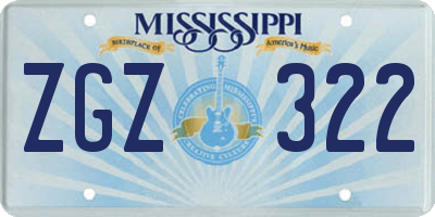 MS license plate ZGZ322