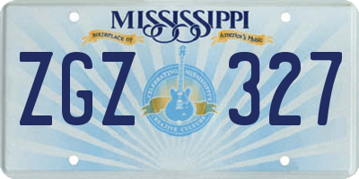 MS license plate ZGZ327