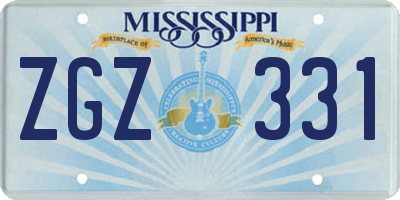 MS license plate ZGZ331