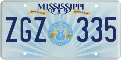 MS license plate ZGZ335