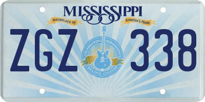 MS license plate ZGZ338