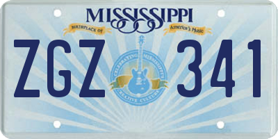 MS license plate ZGZ341