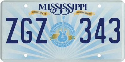 MS license plate ZGZ343