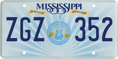MS license plate ZGZ352
