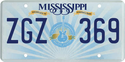 MS license plate ZGZ369