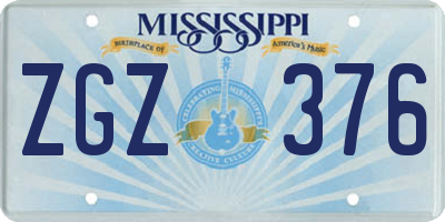 MS license plate ZGZ376